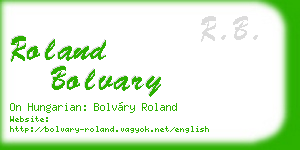 roland bolvary business card